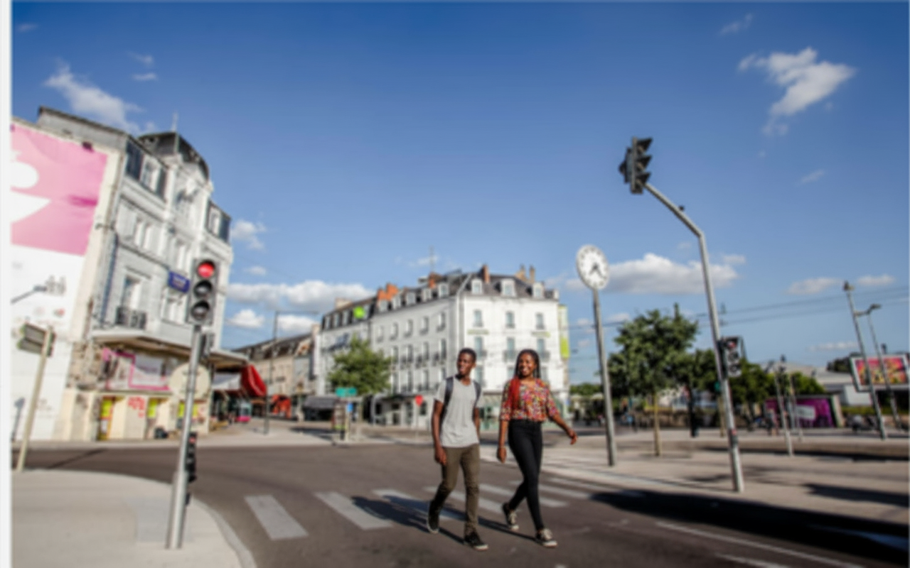 Trafic urbain - Intersection avec feux de signalisation